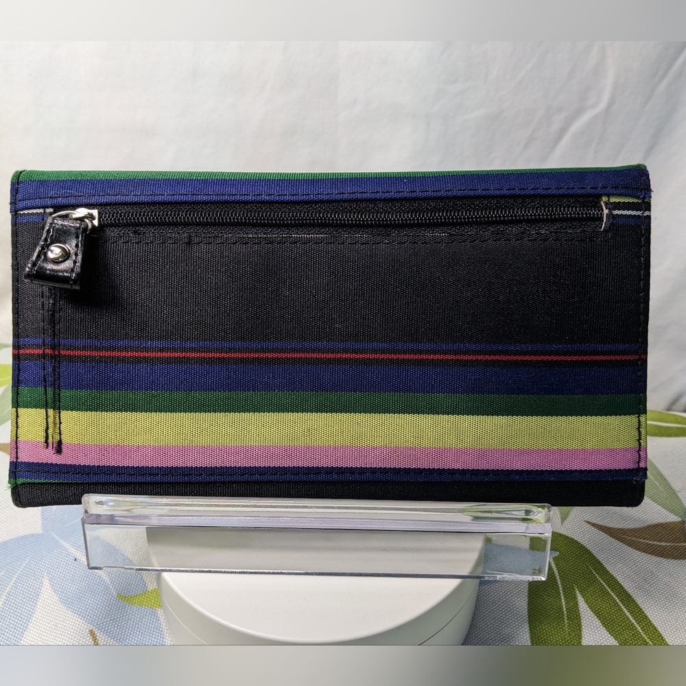 Kate Spade PROJECT Striped Foldover Wallet W/ Callouts For Rehab Or Repurpose - Picture 2 of 16